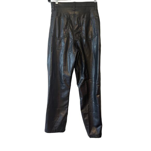 Abercrombie & Fitch 90's Straight Ultra High Rise Faux Leather Black 30/10 NWOT - Picture 2 of 9